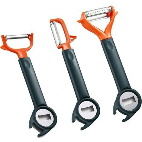 Pelador de verduras de 3 partes, pelador de verduras giratorio en forma de Y, mango ergonómico, pelador de bordes afilados para frutas y verduras en la cocina