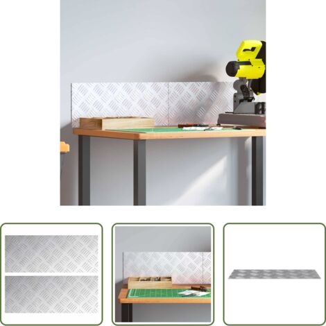 Peldaño -  Peldaño Rectangular 2 pcs Plateado 50 x 20 cm Aluminio