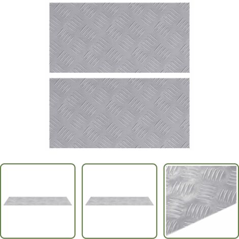Peldaño -  Peldaño Rectangular 2 pcs Plateado 50 x 25 cm Aluminio