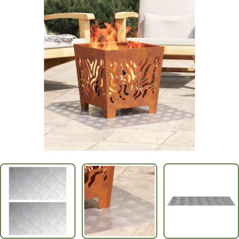 Peldaño -  Peldaño Rectangular 2 pcs Plateado 70 x 40 cm Aluminio