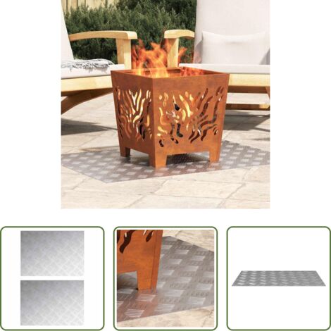 Peldaño plateado -  Peldaño Rectangular 2 pcs Plateado 70 x 50 cm Aluminio