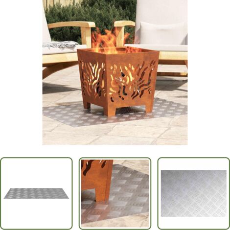 Peldaño plateado -  Peldaño Rectangular 2 pcs Plateado 70 x 50 cm Aluminio