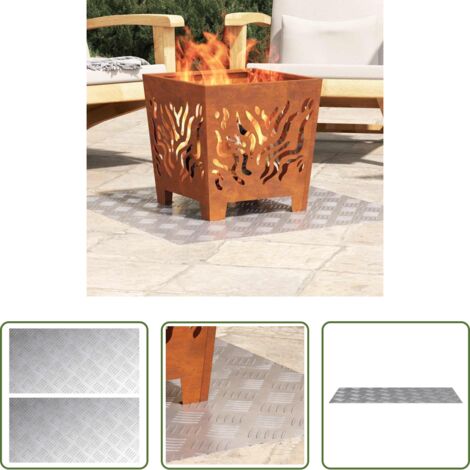 Peldaño plateado -  Peldaño Rectangular 2 pcs Plateado 80 x 40 cm Aluminio