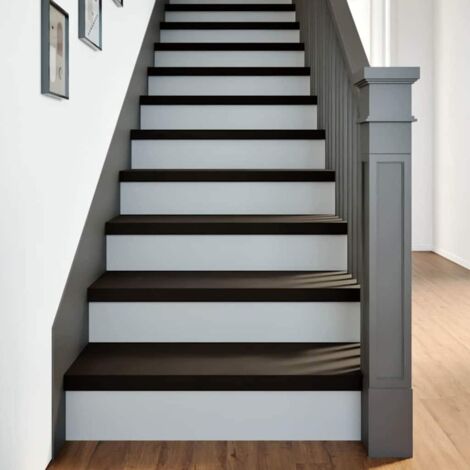 Peldaños de escalera 16 uds madera maciza roble marrón oscuro