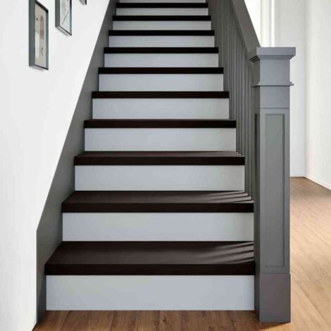 Peldaños de escalera 2 uds madera maciza roble marrón oscuro