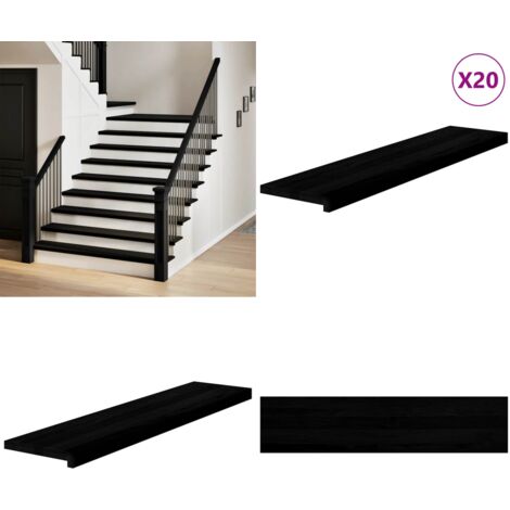 Peldaños de escalera 20 uds madera maciza roble marrón oscuro - Peldaños de madera - Escalones de roble