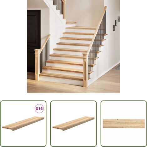 Peldaños de escalera -  Peldaños de escalera 16 uds sin tratar 120x25x2 cm