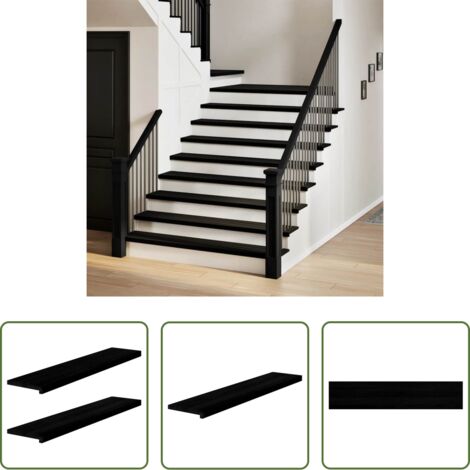 Peldaños de madera -  Peldaños de escalera 2 uds madera maciza roble marrón oscuro