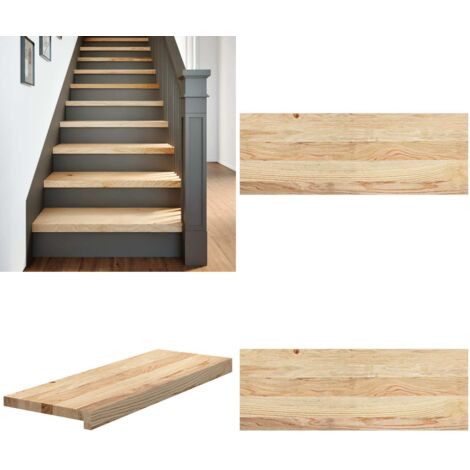 Peldaños escalera 2 uds sin tratar 70x30x2 cm - Peldaños de madera - Alféizares de madera