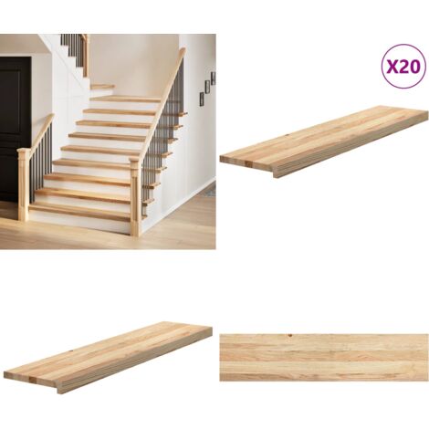Peldaños escalera 20 uds sin tratar 110x25x2 cm - Peldaños de madera - Alféizares de madera