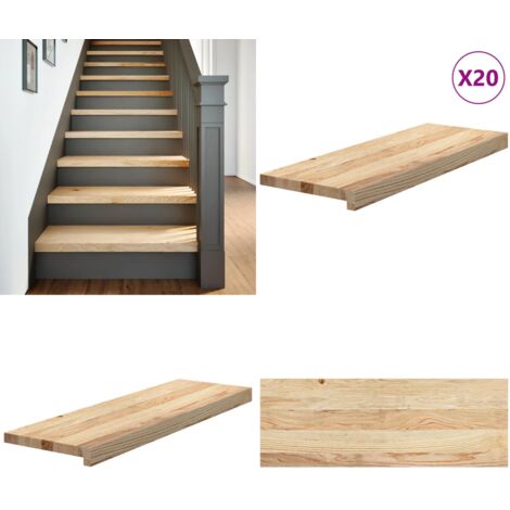 Peldaños escalera 20 uds sin tratar 70x25x2 cm - Peldaños de madera - Alféizares de madera