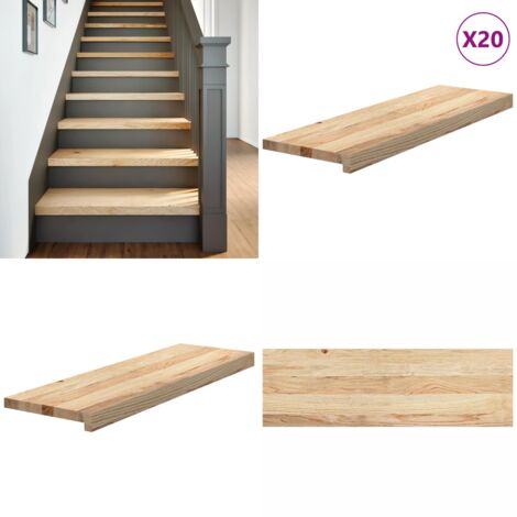 Peldaños escalera 20 uds sin tratar 80x30x2cm - Peldaños de madera - Alféizares de madera