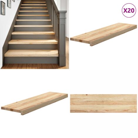 Peldaños escalera 20 uds sin tratar 90x30x2cm - Peldaños de madera - Alféizares de madera