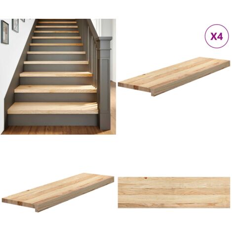 Peldaños escalera 4uds sin tratar 90x30x2cm madera maciza roble - Peldaños de madera - Alféizares de ventana
