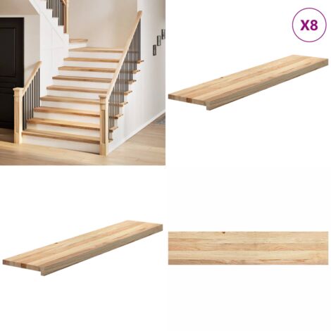 Peldaños escalera 8 uds sin tratar 120x30x2 cm - Peldaños de madera - Alféizares de madera