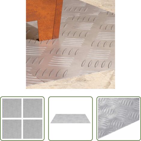 Peldaños -  Peldaño Cuadrado 4 pcs Plateado 40 x 40 cm Aluminio
