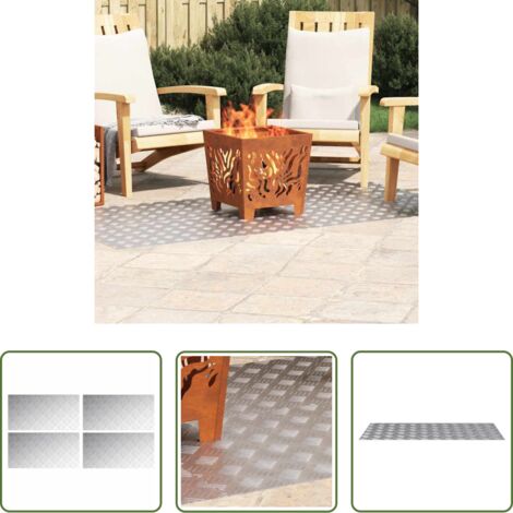 Peldaños -  Peldaño Rectangular 4 pcs Plateado 100 x 50 cm Aluminio