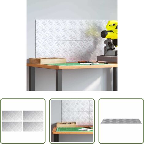 Peldaños -  Peldaño Rectangular 4 pcs Plateado 40 x 20 cm Aluminio