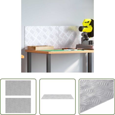 Peldaños plateados -  Peldaño Rectangular 2 pcs Plateado 50 x 30 cm Aluminio