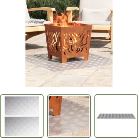 Peldaños plateados -  Peldaño Rectangular 2 pcs Plateado 90 x 50 cm Aluminio