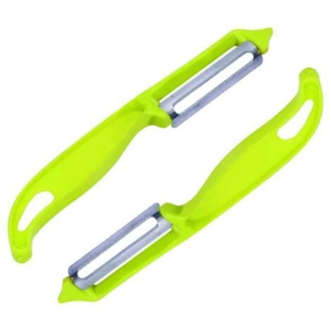 Pèle Légumes - Lot de 2 - 14cm - Acier Inoxydable - Couleurs Aléatoires - Essentiel
