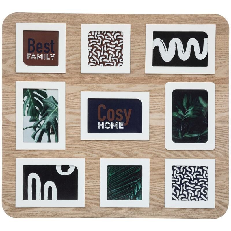 Atmosphera - Pèle-mêle Maurice en bois 9 photos H53cm créateur d'intérieur