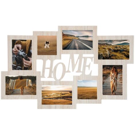 Pêle-mêle Multivues 8 Photos en bois et verre 60.5 x 38.5 cm - Atmosphera