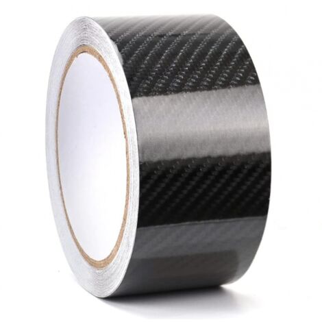 Película de carbono autoadhesiva negra de 5 cm x 1000 cm. Película protectora para coche, moto o bicicleta.