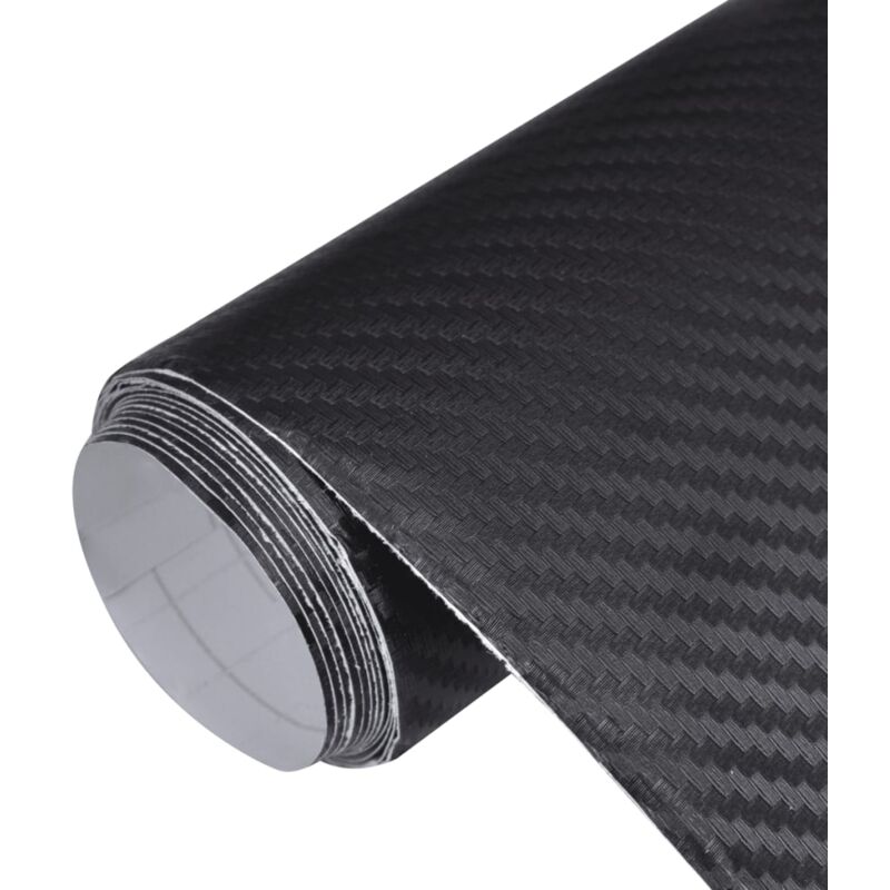 

Plastico Protector de Interior de Coche Vinilo Fibra de Carbon 3D 152x500 cm Negro - Vidaxl