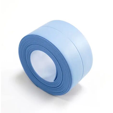 Película de pared autoadhesiva de PVC impermeable para fregadero, cocina, juntas, baño, bañera, cinta de sellado de esquinas, azul, 320 x 3,8 cm