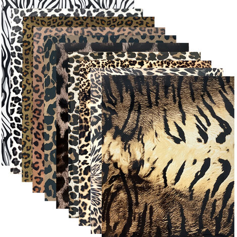 Película de vinilo de transferencia de calor para camisetas, paquete de calcomanías de leopardo y guepardo, láminas de vinilo de TPU con estampado Animal, DIY, HTV, 10 piezas,10 Pcs 25 x 30 cm