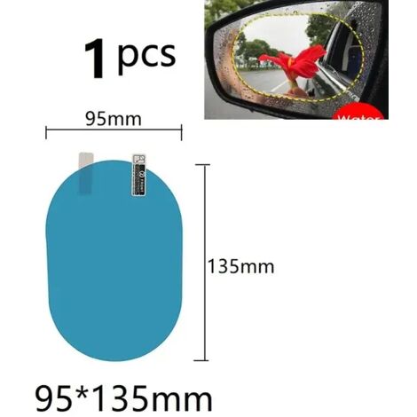 Película impermeable antilluvia, pegatina para espejo retrovisor de coche, protección contra la lluvia, antivaho, pegatina impermeable para ventana de coche, pegatina transparente, 1 pieza, 95 x 135 m