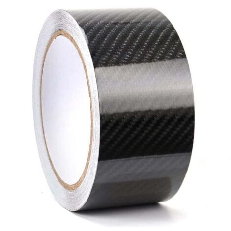 Película protectora de carbono autoadhesiva negra de 5 cm x 1000 cm para coche, bicicleta y motocicleta - 5 x 1000 cm