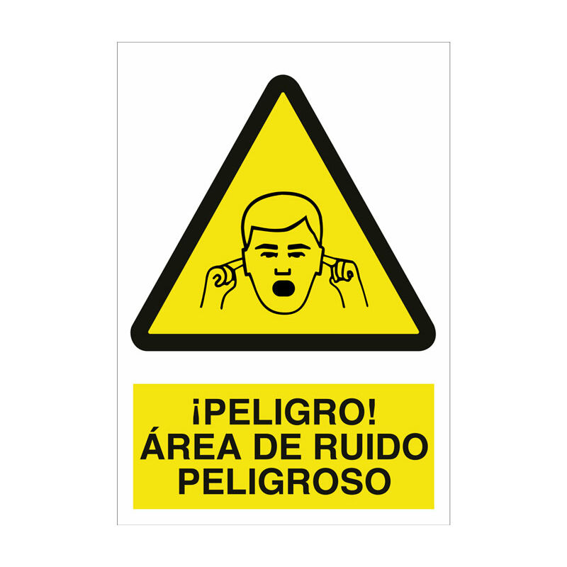 

¡Peligro! area de ruido peligroso Medida mm:297X210 Material: adhesivo