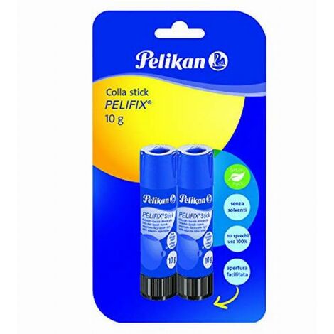 Pelikan Pelifix, Colla Stick 10g, Colla Trasparente, Senza Solventi, Lavabile, Sicura per i Bambini, per la Scuola, Lavoretti, Carta Cartoncino e Fotografie, Confezione da 2 Pezzi
