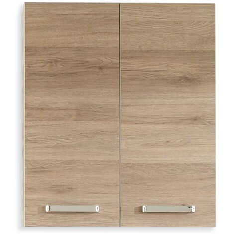 PELIPAL 313 Offenbach - Armadietto da parete in legno, riproduzione in rovere San Remo, 60 x 70 x 20 cm