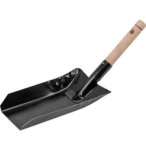 Pelle à charbon noire avec manche en bois