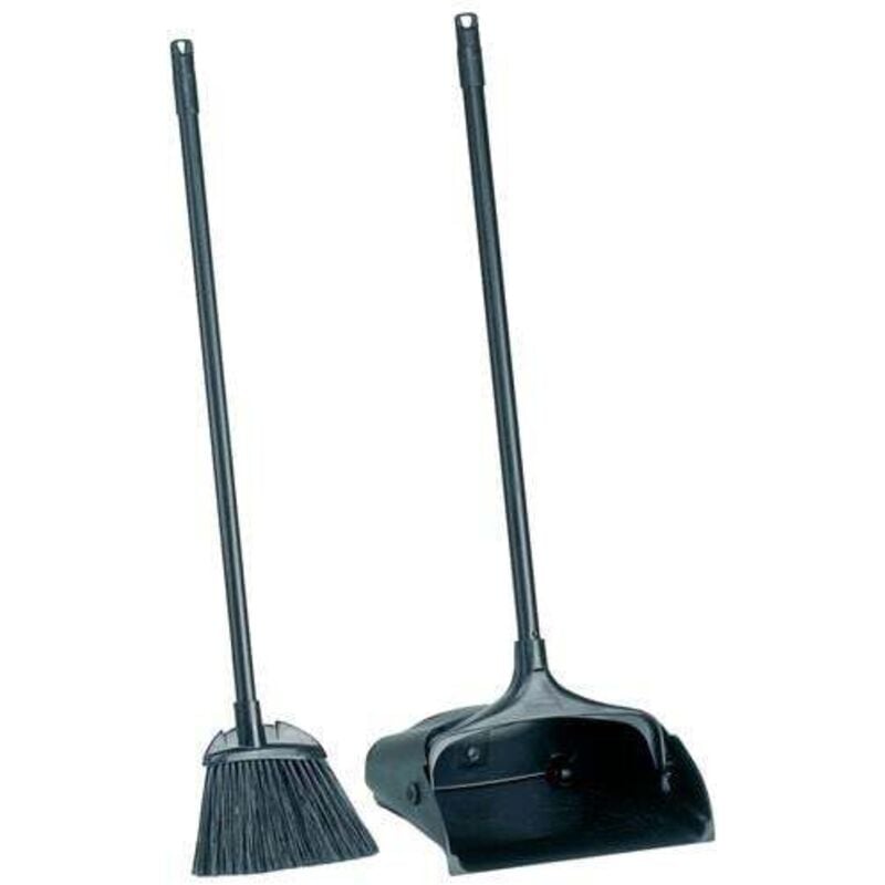 Rubbermaid - Pelle à déchets sur pied Manche avec pelle et balai - FG253100BLA/FG637400BLA