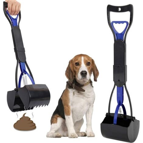Pelle à déjections pour Animal Domestique, ramasse-crotte, 45 cm Pouce Long Manche Solide Pince dentelée Nettoyage Pickup déjections Canines Clip pour extérieur/intérieur pour Chien et Chat