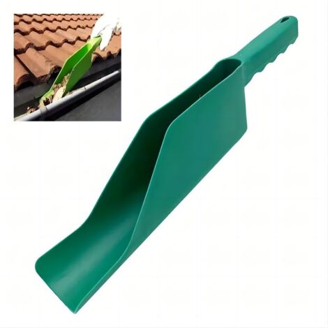 Pelle à feuilles en plastique de 17 pouces, idéale pour ramasser les feuilles mortes sur les toits et dans les jardins, légère et facile à utiliser.