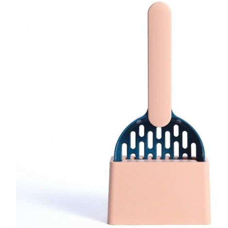 Pelle à litière pour chat avec filtre à litière pour chat - Outil de nettoyage pour déjections canines - Plastique ABS de qualité supérieure - Durable et facile à nettoyer - 2 pièces (rose)