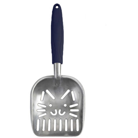 Pelle à litière pour chat, grande taille, manche noir, aluminium durable.