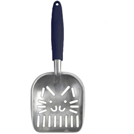 Pelle à litière pour chat, grande taille, manche noir, aluminium durable.