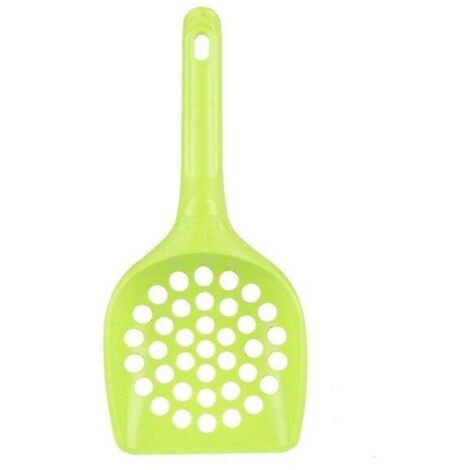 Pelle à litière pour chat verte, légère et creuse, avec outil de nettoyage durable