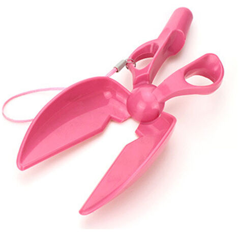 Pelle à merde pour animaux de compagnie, cuillère à merde pour chien, ramasseur de déchets, poignée à mâchoire, ramassage des déchets, outil d'hygiène des toilettes(rose)