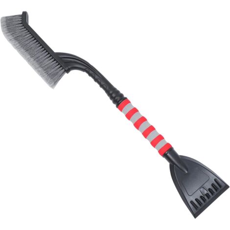 Pelle à neige amovible pour voiture, brosse à neige ergonomique avec manche antidérapant, outil pratique pour un déneigement facile et un rangement compact (rouge-gris)