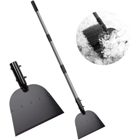 Pelle à neige plate - Grattoir à glace - Broyeur à glace - Avec manche de 136 cm - Pour désherber, gratter et enlever la glace - Outils de jardinage - Outils de dégivrage de route