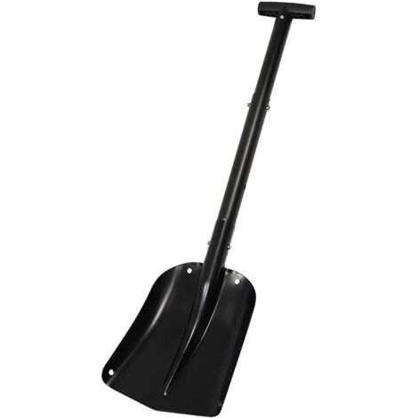 Pelle à Neige Pliable en Alliage d'Aluminium Pelle à Neige Télescopique Neige à Usage Externe pour Voiture Camping Jardin (Noir)