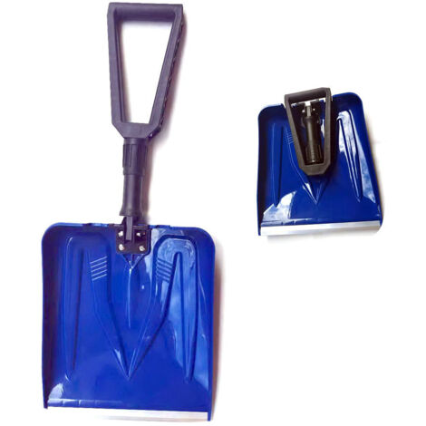 Pelle à neige portable pliable en plastique, pelle multifonctionnelle légère pour le sport, longueur 67 cm, largeur 27,5 cm, pelle à neige en plastique