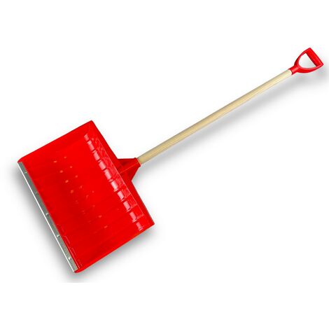 Pelle à neige poussoir renforcé avec manche bois  Rouge  53 cm - Quantité x 1 - Largeur 53 cm